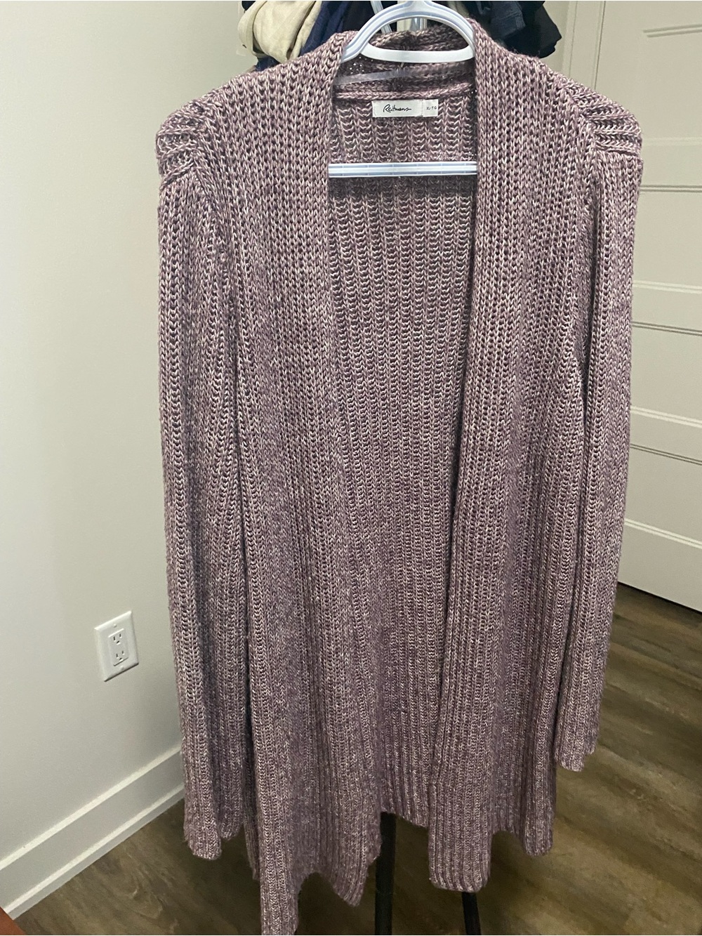 Reitmans Dusty Lavender Open-Front Knit Cardigan